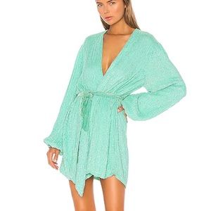 retrofete gabrielle sequin wrap dress - missing belt